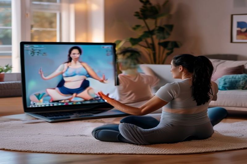Practitioner executing an advanced hot yoga posture in a heated studio