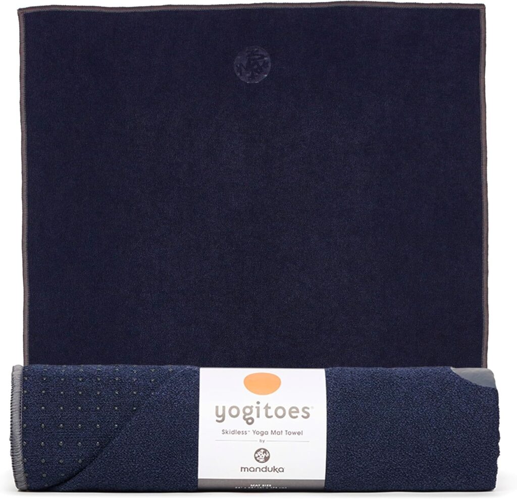 Manduka Yogitoes Non-Slip Yoga Mat Towel - Midnight color